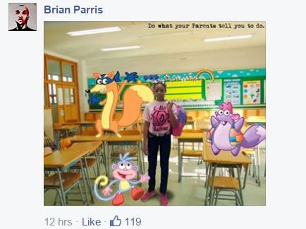 “Do what your Parents tell you to do, or well make you hang out in a classroom with these cartoon characters from “Dora the Explorer” forever and ever! 