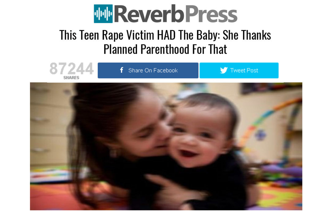Screenshot for Elisabeth Parker's Portfolio - This Teen Rape Victim HAD the baby and thanks Planned Parenthood for that.