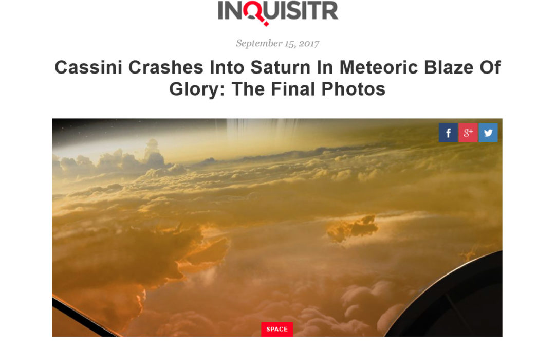 Cassini Crashes Into Saturn