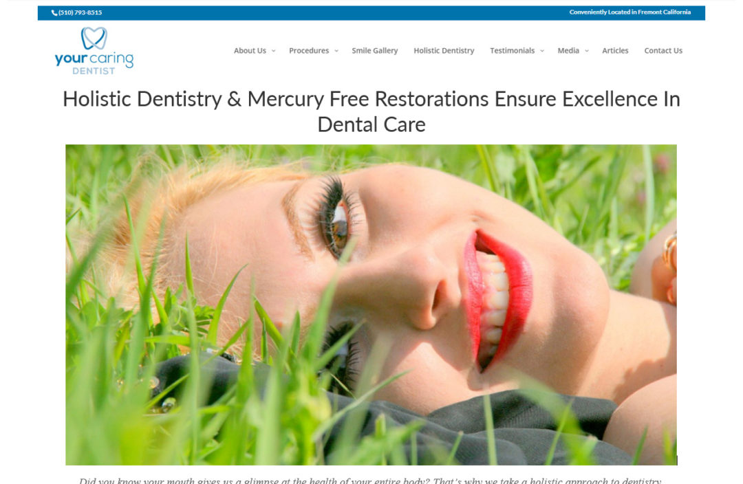 Headshot with smiling woman in nature. "Holistic Dentistry" - Your Caring Dentist - Content writing and editing sample for Elisabeth Parker.