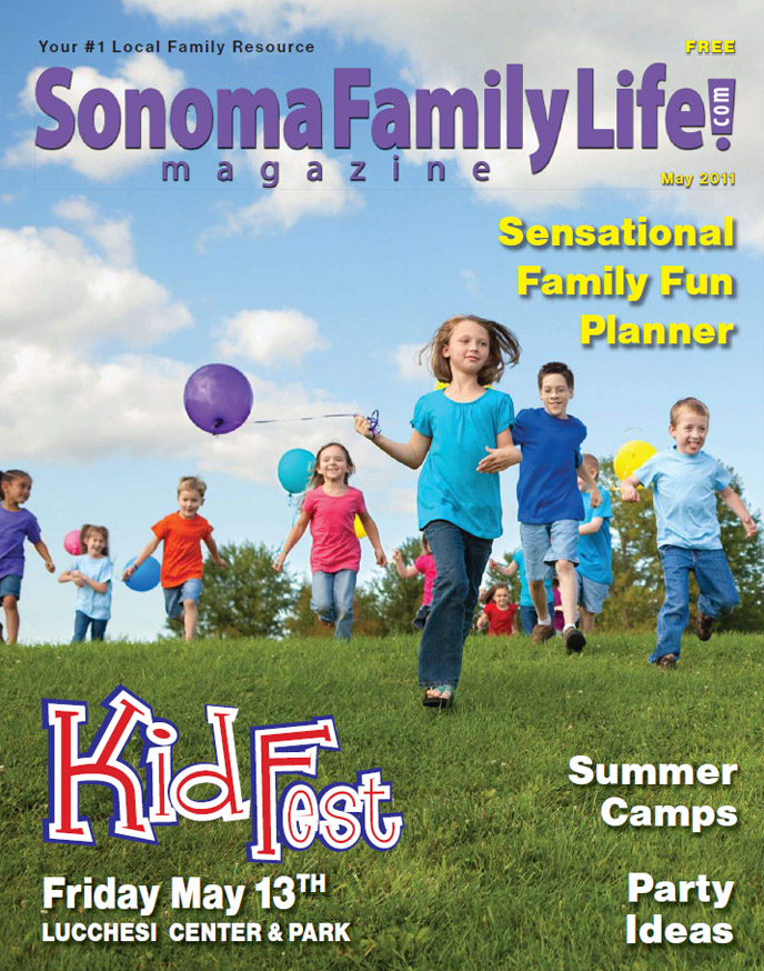 Sonoma Family Life Magazine cover, Calendar Editor, Elisabeth Parker Writing Samples, May 2011.