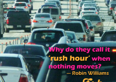 Meme for Fabweb - Why do they call it rush hour when nothing moves? - Robin Williams
