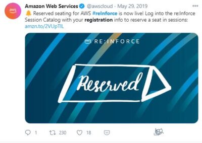AWS reInforce - Reserved Seating